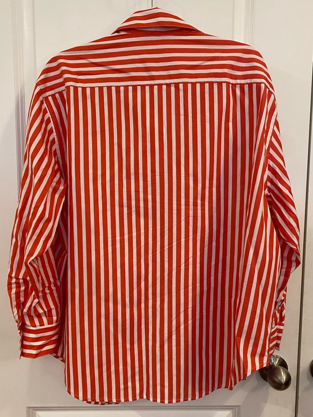 Favorite Daughter Ex Boyfriend Button Up Shirt Sz S Red/White Stripes Oversized - Picture 4 of 8